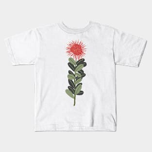 Red and Green stylized pohutakava bloom Kids T-Shirt